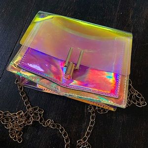Translucent chrome color changing mini purse